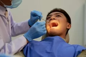 tooth extraction of a young man